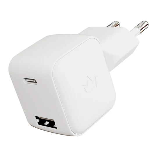 Сетевое зарядное устройство VLP G-Charge 30Вт USB-C+USB-A, QC Белый